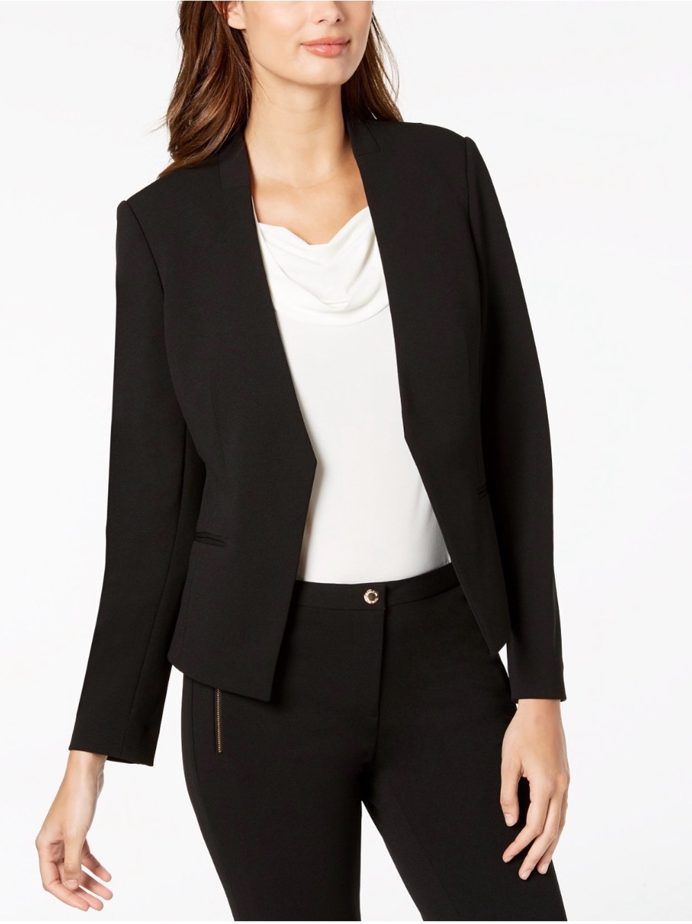 Calvin Klein Black Open-Front Women's Blazer
